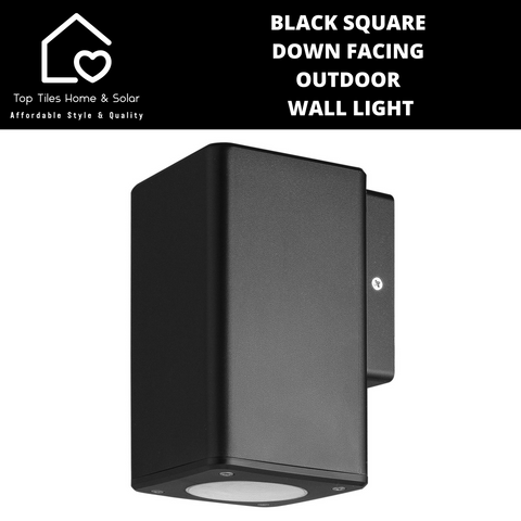 Black Square Down Facing Outdoor Wall Light