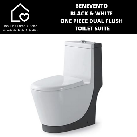 Benevento Black & White One Piece Dual Flush Toilet Suite