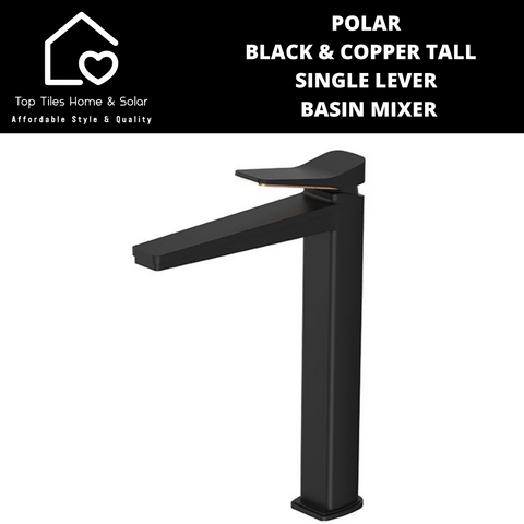 Polar Black & Copper Tall Single Lever Basin Mixer