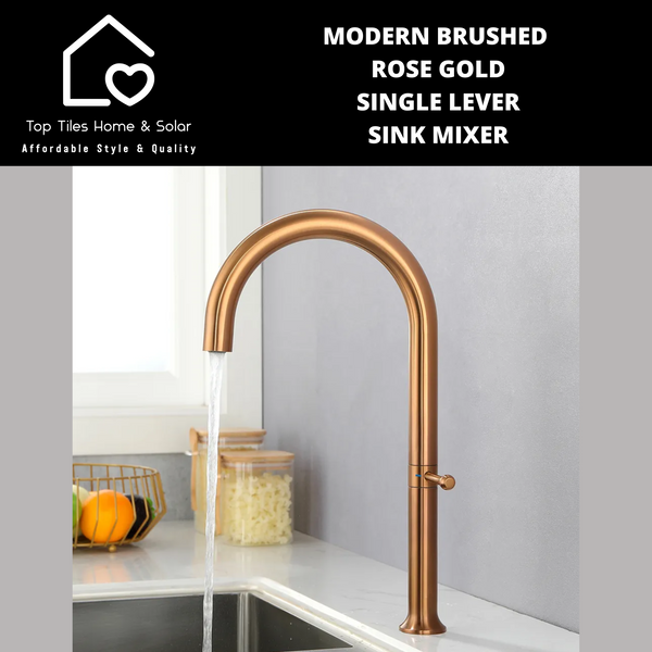 Modern Brushed Rose Gold Single Lever Sink Mixer