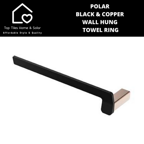 Polar Black & Copper Wall Hung Towel Ring