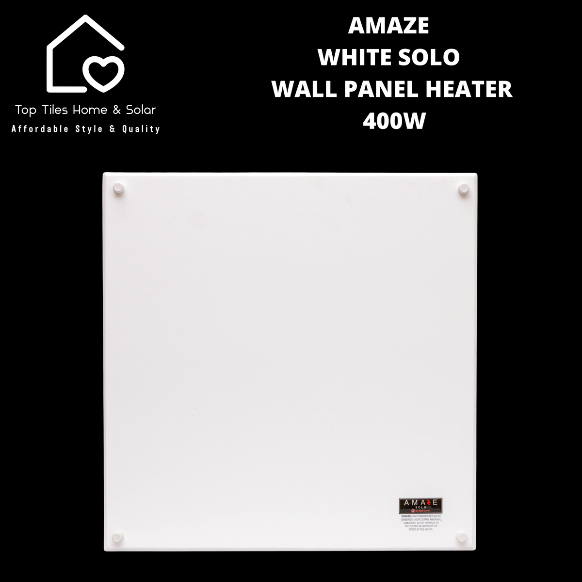 Amaze White Solo Wall Panel Heater - 400W – Top Tiles Home u0026 Solar