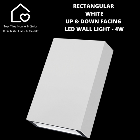 Rectangular White Up & Down Facing LED Wall Light - 4W