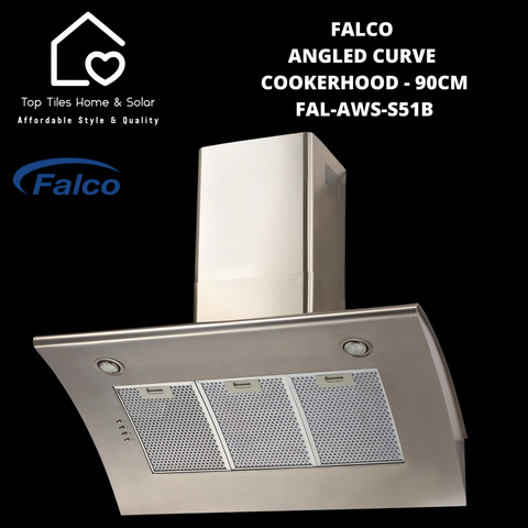 Falco Angled Curve Cookerhood - 90cm FAL-AWS-S51B