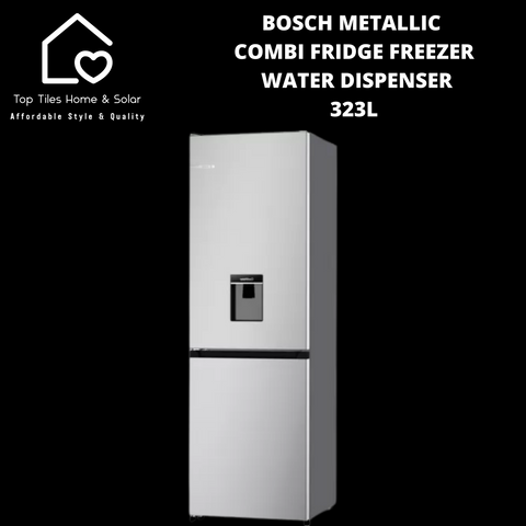 Bosch Series 4 - Metallic Combi Fridge Freezer - 304L Water Dispenser