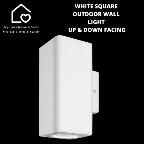 White Square Outdoor Wall Light Up & Down Facing