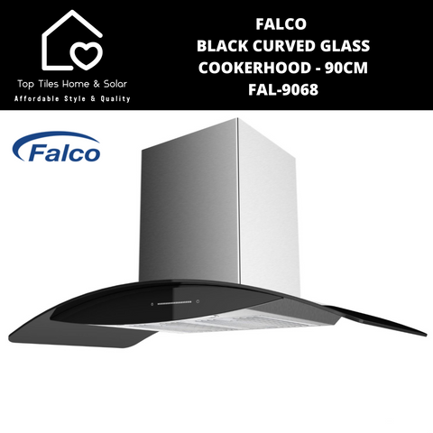 Falco Black Curved Glass Cookerhood - 90cm FAL-9068