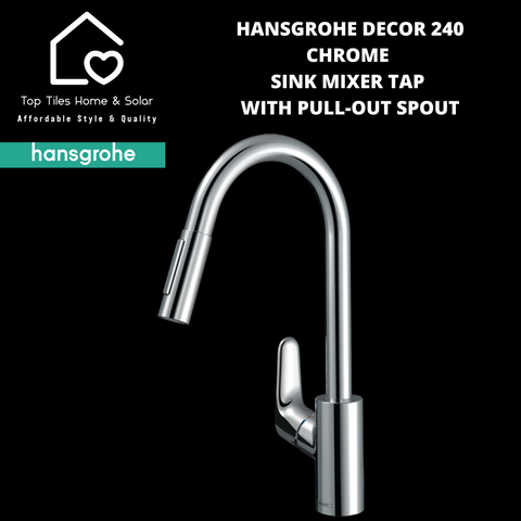 Hansgrohe Decor 240 Chrome Sink Mixer Tap with Pull-Out Spout