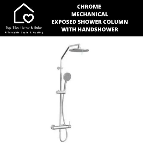 Chrome Mechanical Exposed Shower Column With Handshower