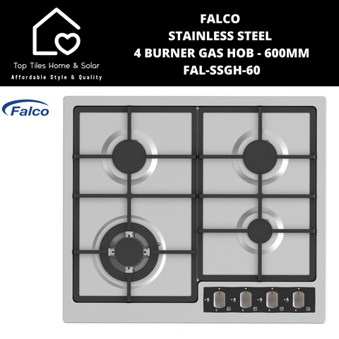 Falco Stainless Steel 4 Burner Gas Hob - 600mm FAL-SSGH-60