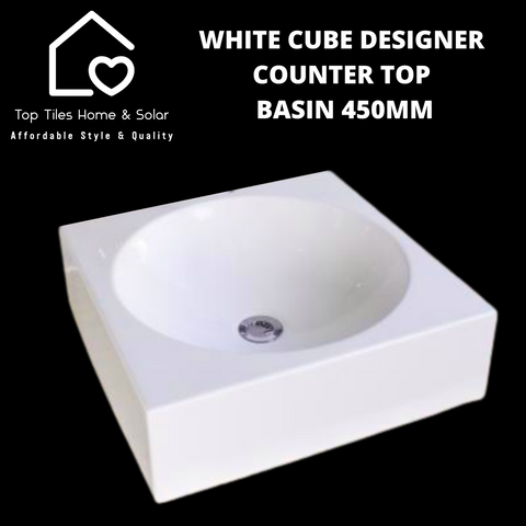 White Cube Designer Counter Top Basin 450mm
