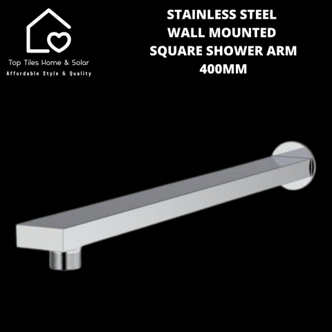 Stainless Steel Wall Mounted Square Shower Arm - 400mm