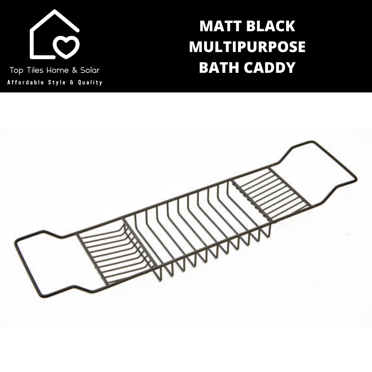 Black metal bath caddy best sale