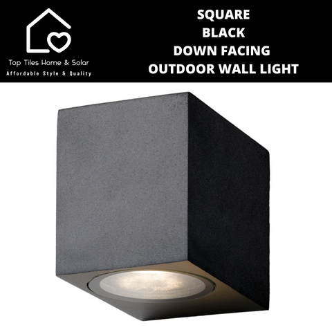 Square Black Down Facing Outdoor Wall Light