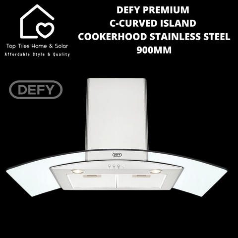 Defy Premium C-Curved Island Cookerhood Stainless Steel - 900mm DCH323