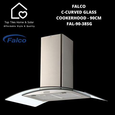 Falco C-Curved Glass Cookerhood - 90cm FAL-90-38SG