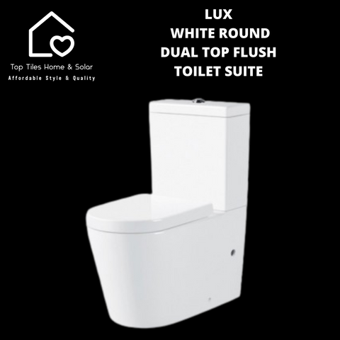 Lux White Round Dual Top Flush Toilet Suite