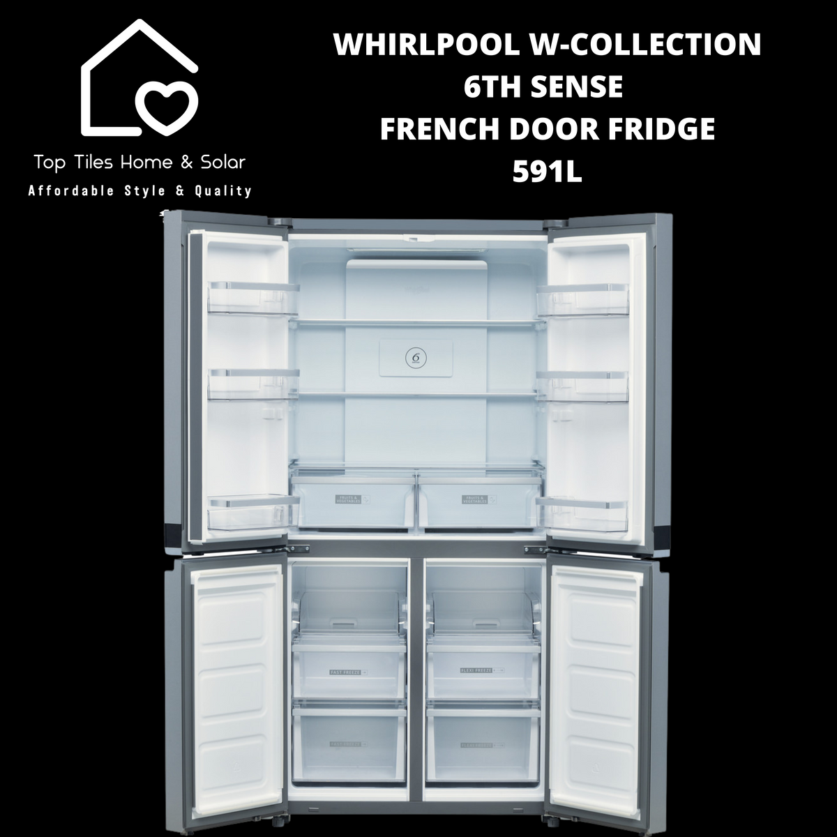 Whirlpool W-Collection 6th Sense French Door Fridge - 591L – Top
