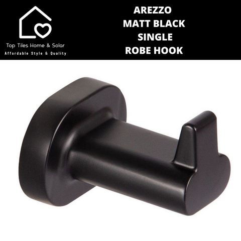 Arezzo Matt Black Single Robe Hook