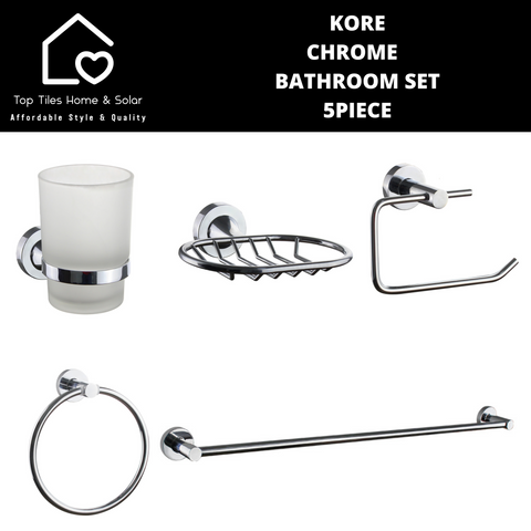 Kore Chrome Bathroom Set - 5 Piece
