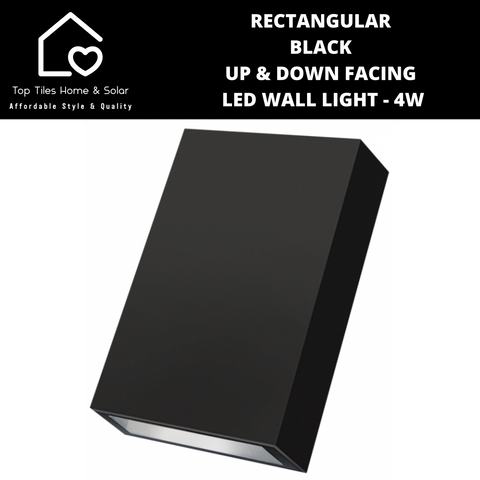 Rectangular Black Up & Down Facing LED Wall Light - 4W