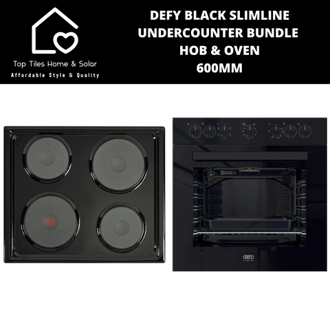DEFY Black Slimline Undercounter Bundle Hob & Oven - 600mm DCB822E