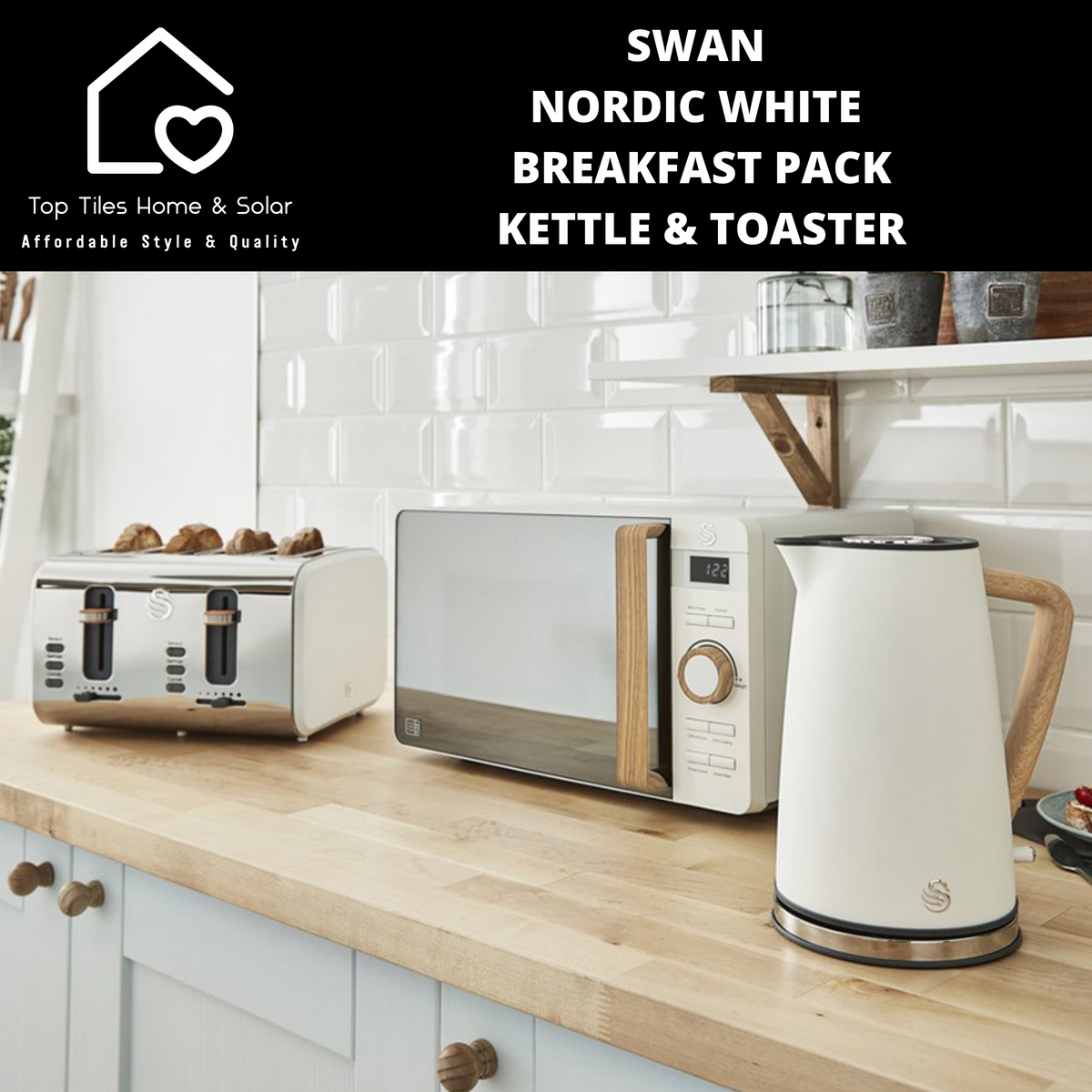 Packs: Nordic Polished Stainless Steel Cordless Kettle & 2 Slice Toaster -  Swan