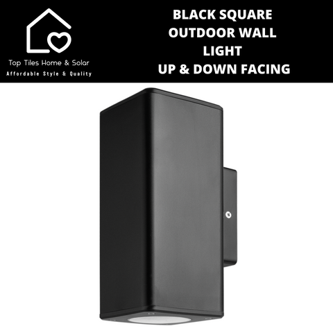 Black Square Outdoor Wall Light Up & Down Facing