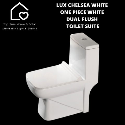 Lux Chelsea White One Piece White Dual Flush Toilet Suite