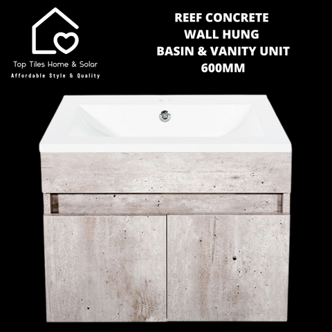 Reef Concrete Wall Hung Basin & Vanity Unit - 600mm