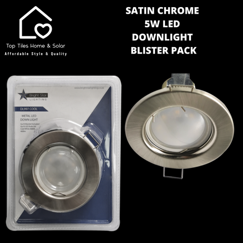 Satin Chrome Warm White Downlight - 5W LED