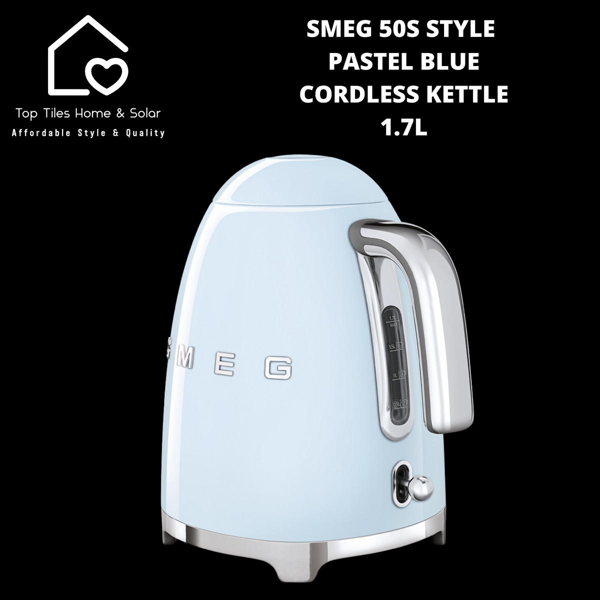 Smeg 50s Style Pastel Blue Cordless Kettle – Top Tiles Home