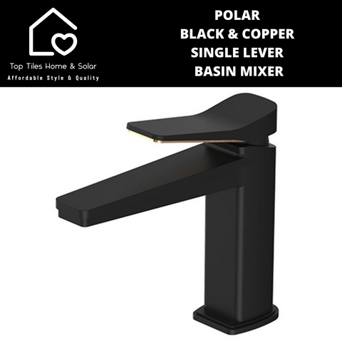 Polar Black & Copper Single Lever Basin Mixer