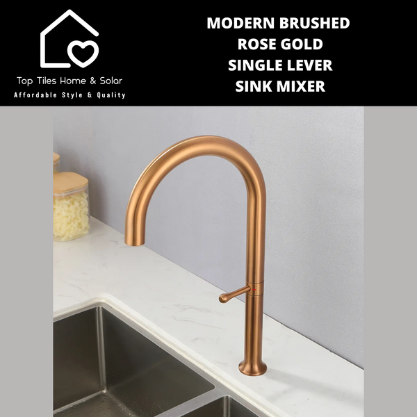 Modern Brushed Rose Gold Single Lever Sink Mixer