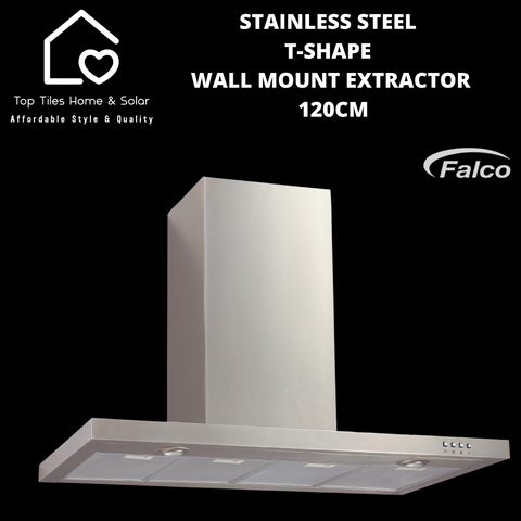 Falco Stainless Steel T-Shape Wall Mount Cookerhood - 120cm