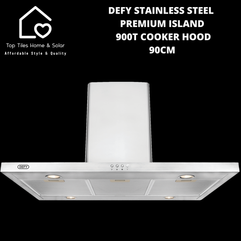 Defy Stainless Steel Premium Island 900T Cooker Hood - 90cm DCH322