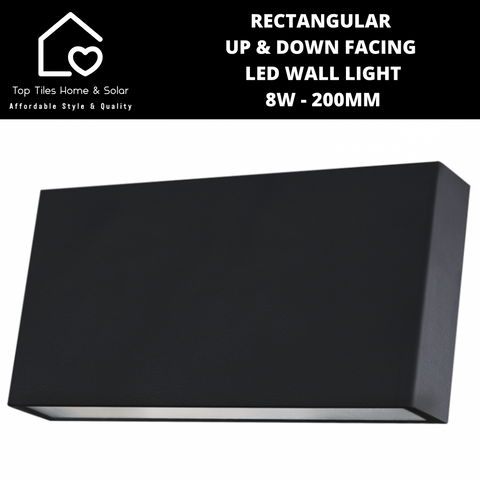 Rectangular Up & Down Facing LED Wall Light - 8W 200mm