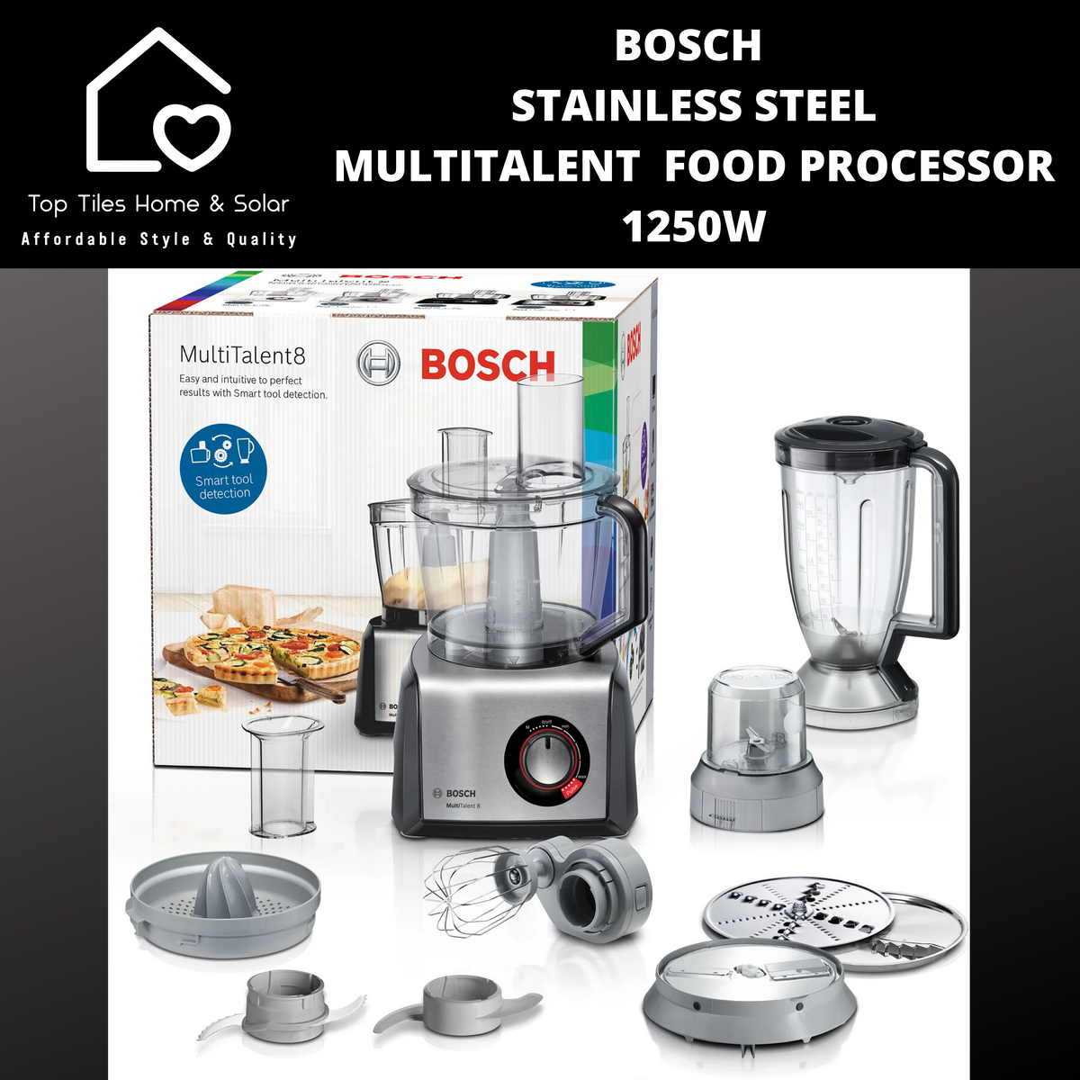 Bosch MultiTalent 8 Stainless Steel Food Processor 1250W Top