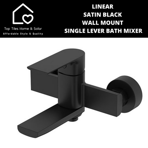Linear Satin Black Wall Mount Single Lever Bath Mixer