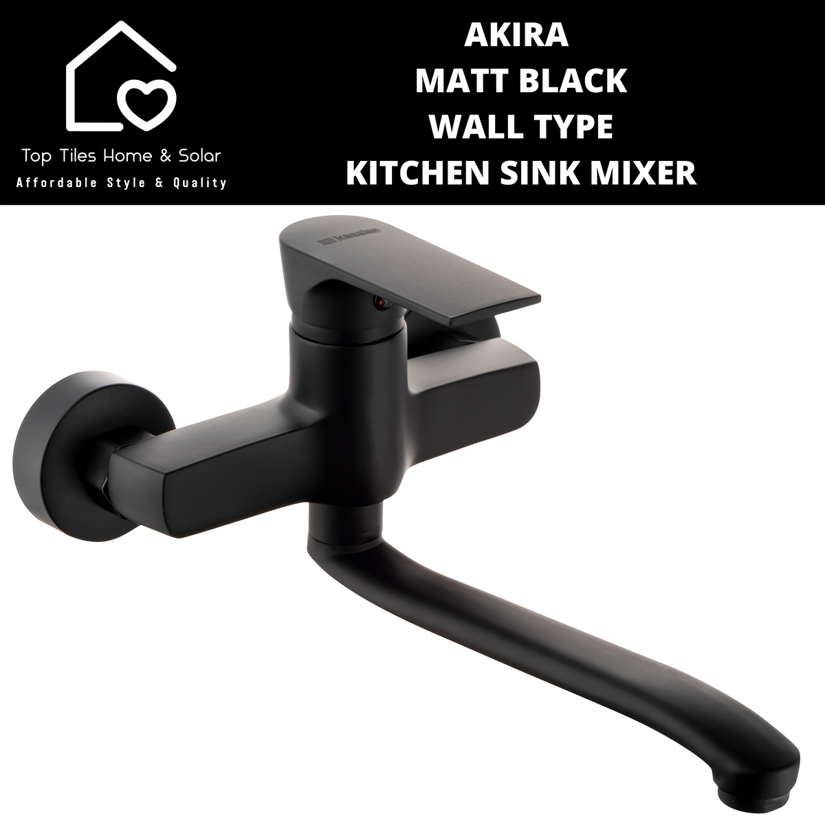 Akira Matt Black Wall Type Kitchen Sink Mixer – Top Tiles Home & Solar Akira Matt Black Wall Type Kitchen Sink Mixer – Top Tiles Home & Solar
