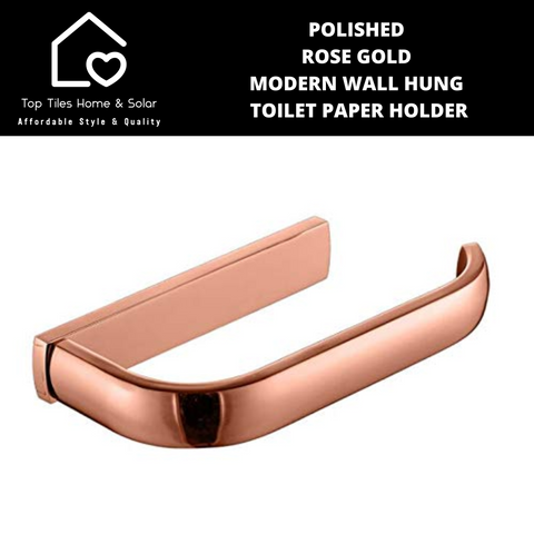 Polished Rose Gold Modern Wall Hung Toilet Paper Holder