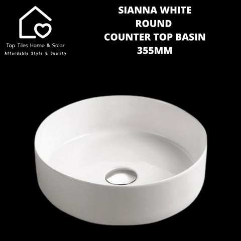 Sianna White Round Counter Top Basin 355mm