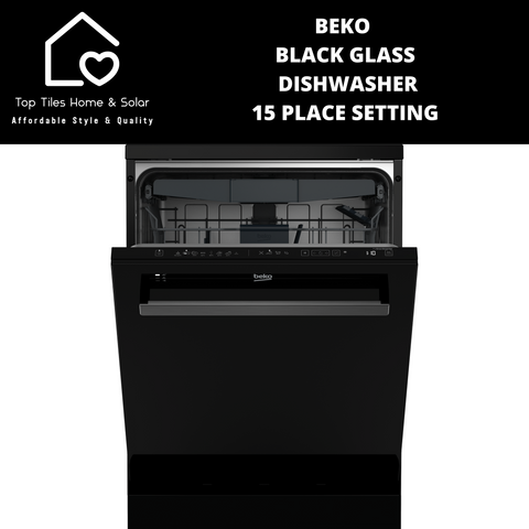 Beko Black Glass Dishwasher - 15 Place Setting