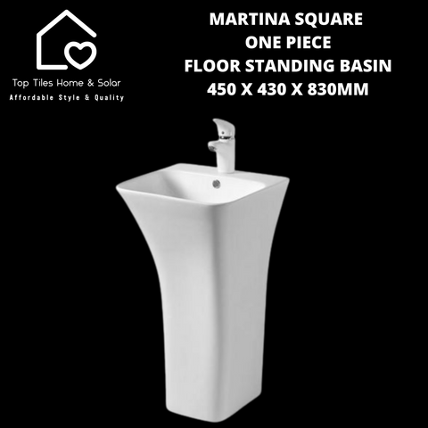 Martina Square One Piece Floor Standing Basin - 450 x 430 x 830mm