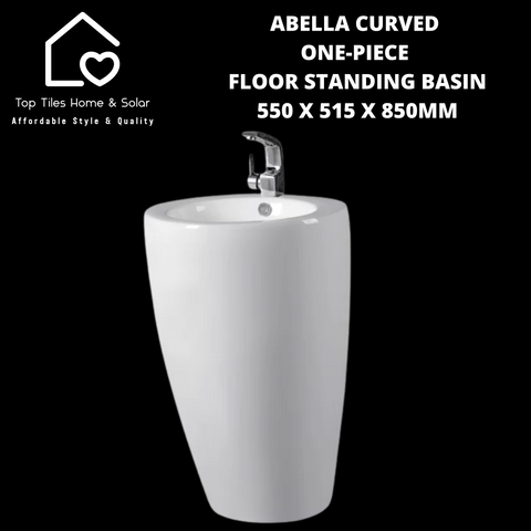 Abella Curved One Piece Floor Standing Basin - 550 x 515 x 850mm