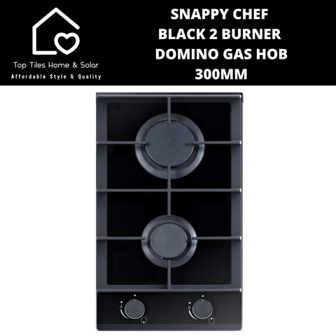 Snappy Chef Black 2 Burner Domino Gas Hob - 300mm