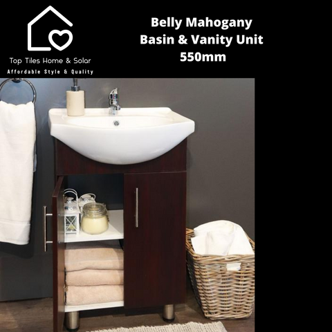 Belly Mahogany Floor Standing Basin & Vanity Unit -  550mm