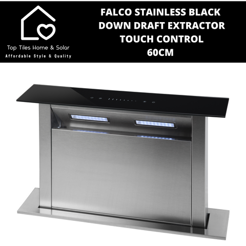 Falco Stainless Black Down Draft Extractor - 60cm Touch Control