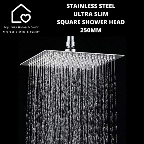 Stainless Steel Ultra Slim Square Shower Head - 250mm