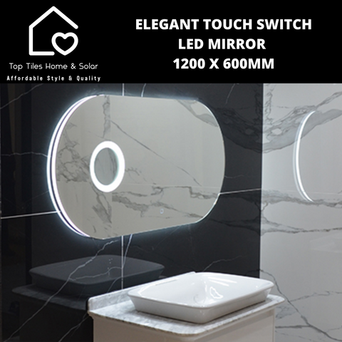 Elegant Touch Switch Led Mirror with Magnifier 1200 x 600mm
